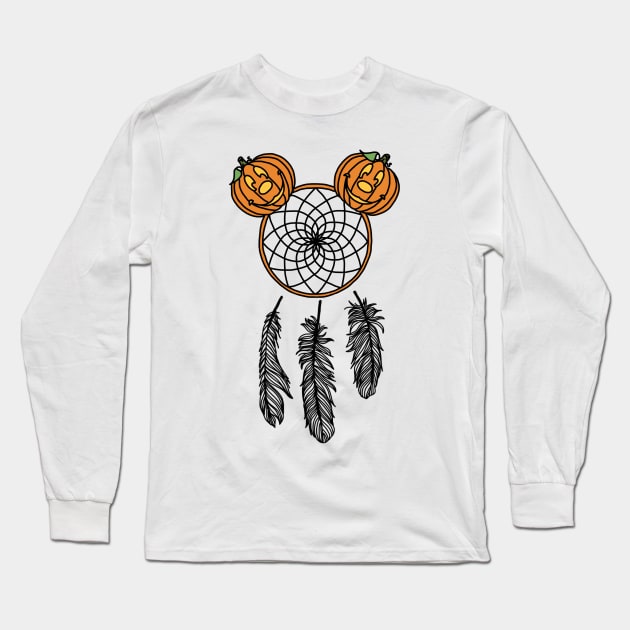 Pumpkin Dream Catcher Long Sleeve T-Shirt by KimsCustomCrafts